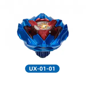 BEY X UX Series UX-01-01 Flame Emperor Tyrannosaurus Attack Beyblade Metal burst impact, Armor spinning top, Metal Spinning Tops, Anime design, silver-blue gradient color scheme, Emperor theme design 4.8 cm Children's gift collectible toy